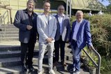 Der neue Kreisvorstand: (von links) Beigeordneter Jürgen Conrad, erster Beigeordneter Johannes Huber, Landrat Otto Rubly und Beigeordneter Thomas Danneck.
