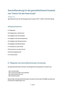 Geschäftsordnung